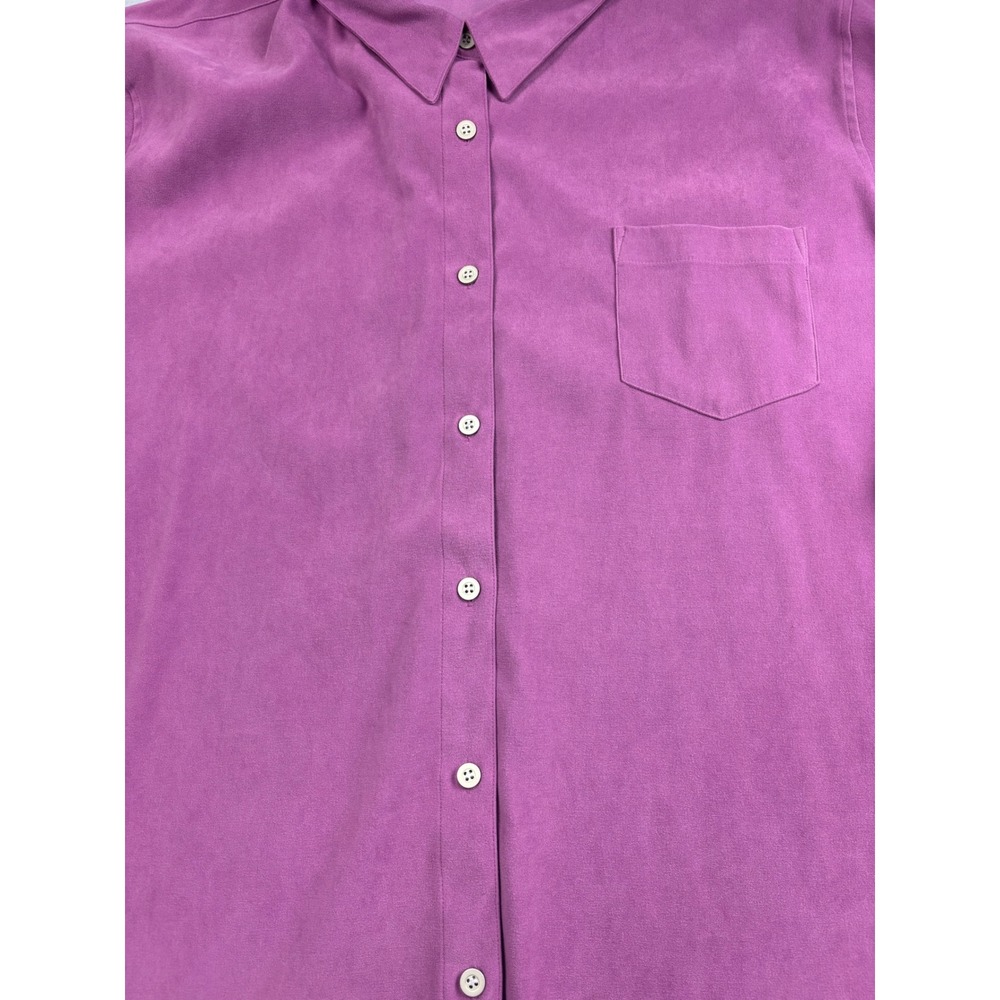 Mainstreet Blues Vintage Mauve Purple Faux Suede Button Front Shirt 3X Plus - Picture 3 of 8